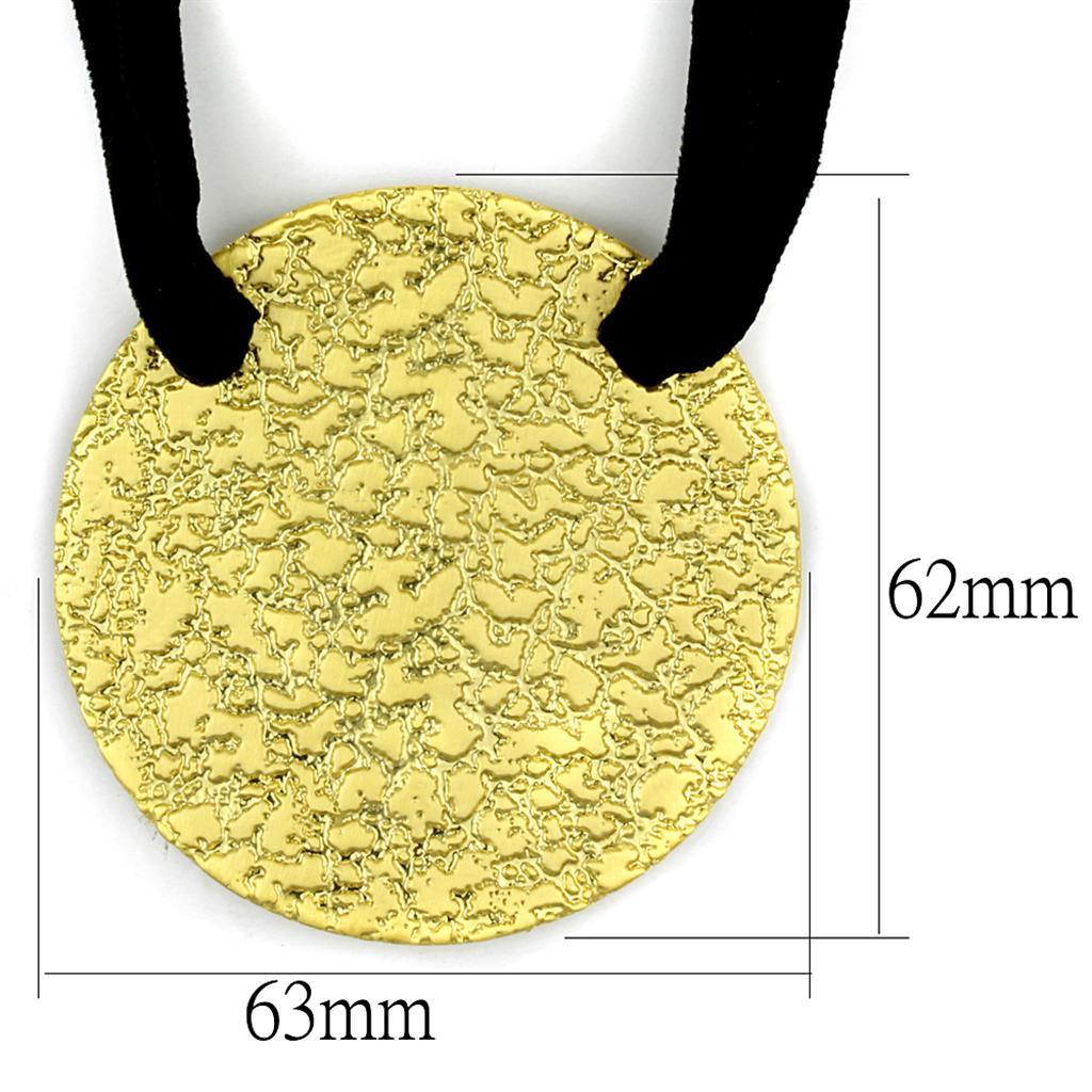 Alamode Gold & Brush Brass Chain Pendant with No Stone - Alamode