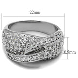 Alamode Rhodium Brass Ring with AAA Grade CZ in Clear - Alamode
