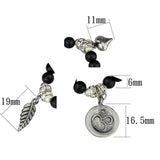 Alamode Antique Silver Brass Bracelet with Synthetic Glass Bead in Jet - Alamode