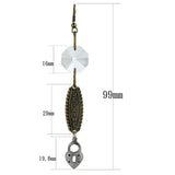 Alamode Gold+Antique Silver White Metal Earrings with Synthetic Synthetic Glass in Clear - Alamode - Flyclothing LLC