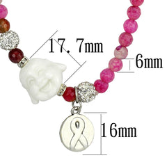 Alamode Antique Silver White Metal Necklace with Synthetic Glass Bead in Multi Color - Alamode