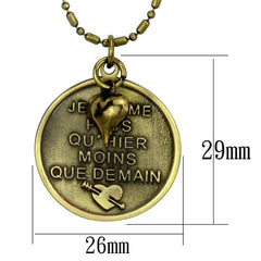 Alamode Antique Copper White Metal Chain Pendant with No Stone - Alamode