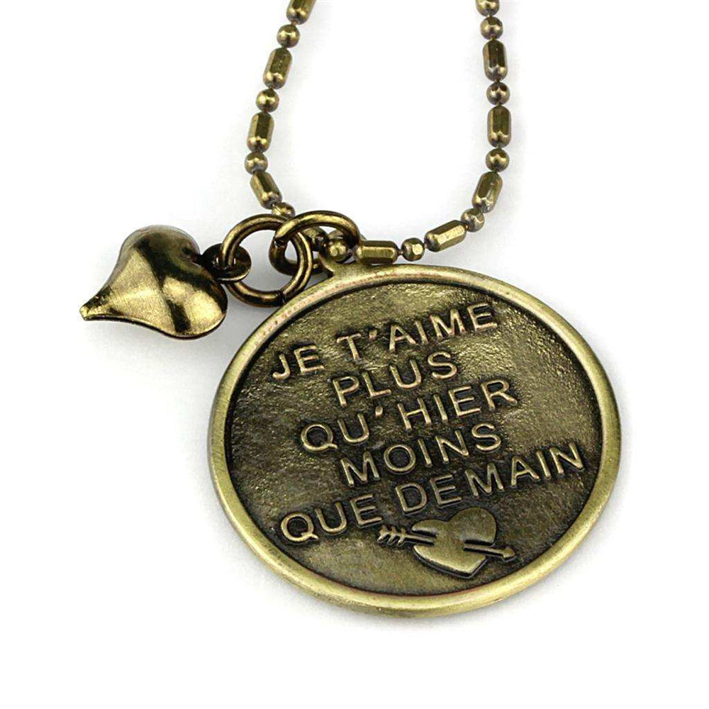 Alamode Antique Copper White Metal Chain Pendant with No Stone - Alamode - Flyclothing LLC