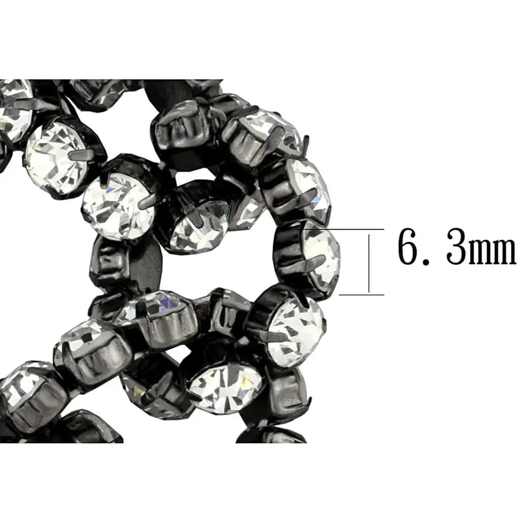 Alamode Ruthenium Brass Bracelet with Top Grade Crystal in Clear - Alamode - Flyclothing LLC