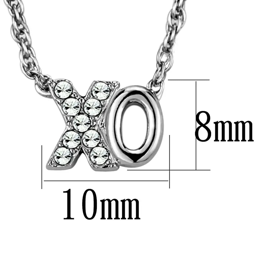 Alamode Rhodium Brass Necklace with Top Grade Crystal in Clear - Alamode - Flyclothing LLC