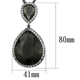 Alamode TIN Cobalt Black Brass Chain Pendant with Synthetic Synthetic Glass in Black Diamond - Alamode - Flyclothing LLC