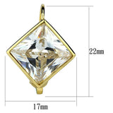 Alamode Gold Brass Earrings with AAA Grade CZ in Clear - Alamode - Flyclothing LLC