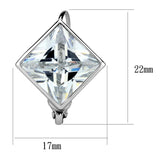 Alamode Rhodium Brass Earrings with AAA Grade CZ in Clear - Alamode