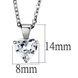 Alamode Rhodium Brass Chain Pendant with AAA Grade CZ in Clear - Alamode - Flyclothing LLC