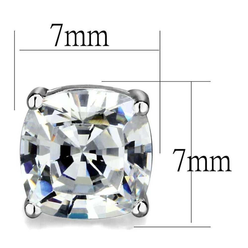 Alamode Rhodium Brass Earrings with AAA Grade CZ in Clear - Alamode - Flyclothing LLC