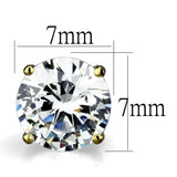 Alamode Gold Brass Earrings with AAA Grade CZ in Clear - Alamode - Flyclothing LLC