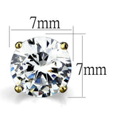 Alamode Gold Brass Earrings with AAA Grade CZ in Clear - Alamode