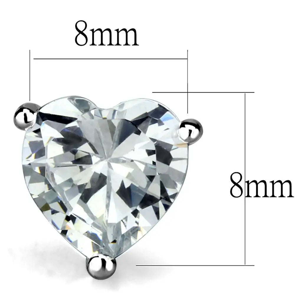 Alamode Rhodium Brass Earrings with AAA Grade CZ in Clear - Alamode - Flyclothing LLC