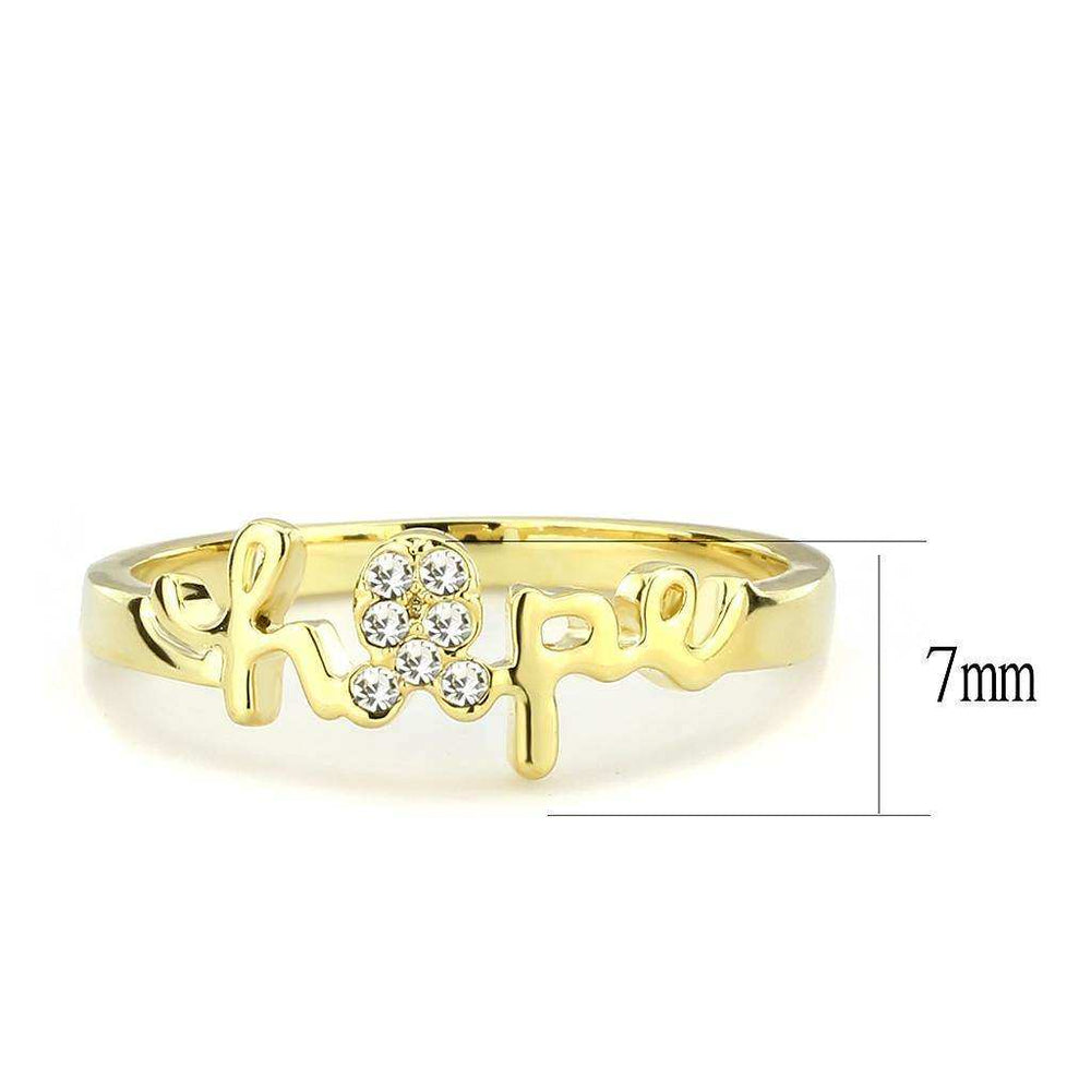 Alamode Flash Gold Brass Ring with Top Grade Crystal in Clear - Alamode - Flyclothing LLC
