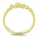 Alamode Flash Gold Brass Ring with Top Grade Crystal in Clear - Alamode - Flyclothing LLC