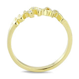 Alamode Flash Gold Brass Ring with Top Grade Crystal in Clear - Alamode - Flyclothing LLC