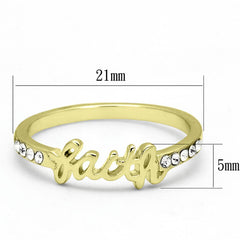 Alamode Flash Gold Brass Ring with Top Grade Crystal in Clear - Alamode