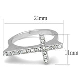 Alamode Rhodium Brass Ring with Top Grade Crystal in Clear - Alamode - Flyclothing LLC