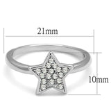 Alamode Rhodium Brass Ring with Top Grade Crystal in Clear - Alamode - Flyclothing LLC