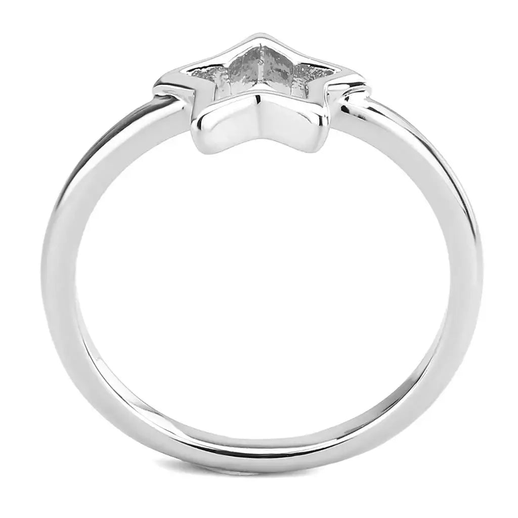 Alamode Rhodium Brass Ring with No Stone - Alamode - Flyclothing LLC