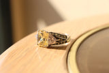 Alamode Rhodium 925 Sterling Silver Ring with AAA Grade CZ in Light Yellow - Alamode - Flyclothing LLC