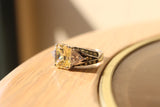 Alamode Rhodium 925 Sterling Silver Ring with AAA Grade CZ in Light Yellow - Alamode