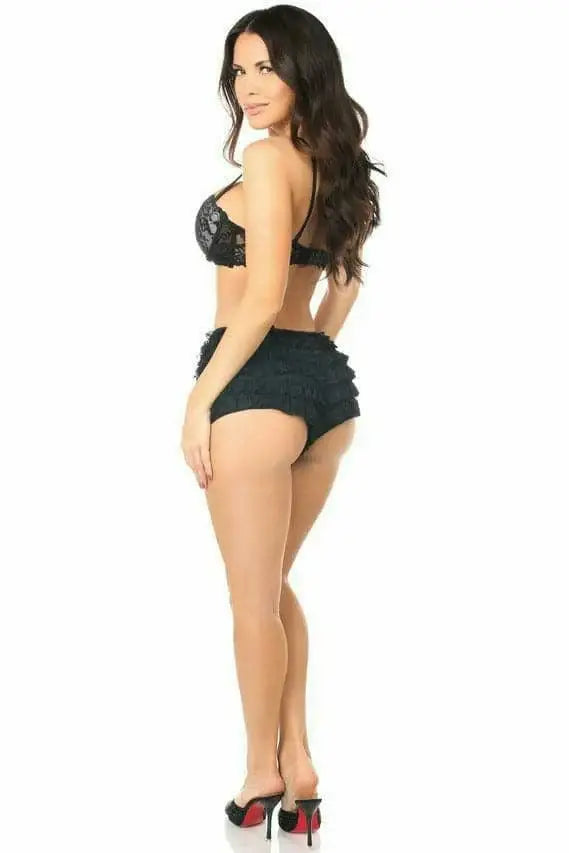 Daisy Corsets Black Lace Ruffle Panty - Daisy Corsets - Flyclothing LLC