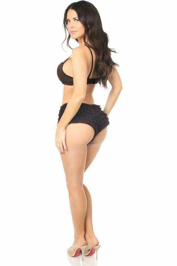 Daisy Corsets Dark Brown Lace Ruffle Panty - Daisy Corsets - Flyclothing LLC