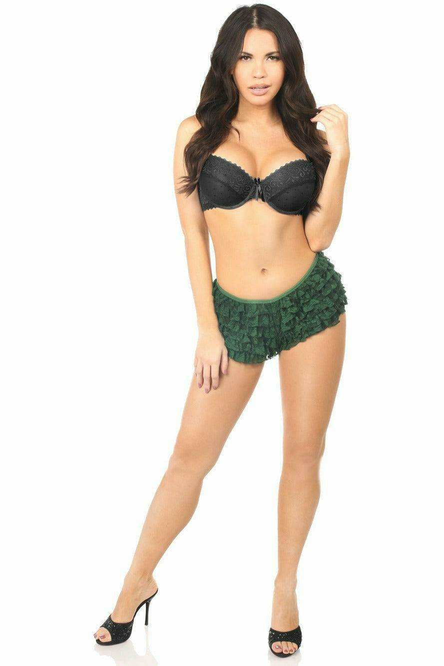 Daisy Corsets Dark Green Lace Ruffle Panty - Daisy Corsets - Flyclothing LLC