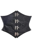 Daisy Corsets Lavish Black/Black Swirl Brocade Corset Belt Cincher w/Clasps - Daisy Corsets