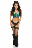 Daisy Corsets Lavish Teal/Blue Holo Short Bustier - Daisy Corsets