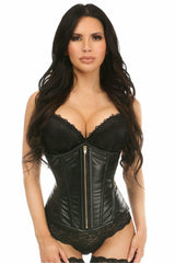 Daisy Corsets Lavish Wet Look Underbust Corset w/Gold zipper - Daisy Corsets