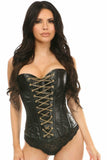 Daisy Corsets Lavish Wet Look Overbust Corset w/Gold Chains - Daisy Corsets