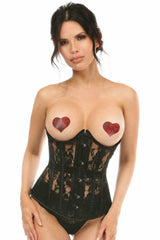 Daisy Corsets Lavish Black Sheer Lace Underwire Open Cup Underbust Corset - Daisy Corsets