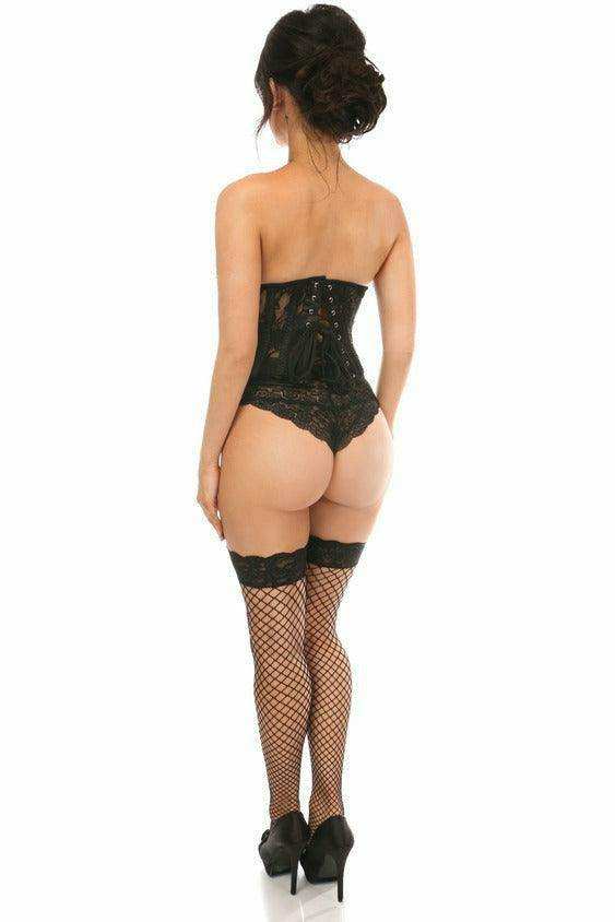 Daisy Corsets Lavish Sheer Black Lace Open Bust Underwire Short Underbust Corset - Daisy Corsets - Flyclothing LLC