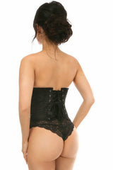 Daisy Corsets Lavish Black Satin Open Bust Underwire Short Underbust Corset - Daisy Corsets - Flyclothing LLC
