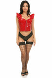 Daisy Corsets Lavish Red Patent Bustier Top w/Ruffle Sleeves - Daisy Corsets