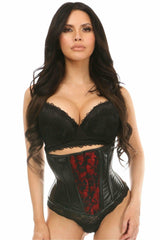 Daisy Corsets Lavish Wet Look Under Bust Corset Red w/Lace Overlay - Daisy Corsets
