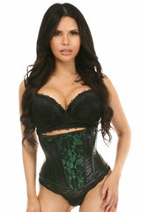 Daisy Corsets Lavish Wet Look Under Bust Corset Green w/Lace Overlay - Daisy Corsets