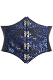 Daisy Corsets Lavish Black/Blue Swirl Brocade Corset Belt Cincher w/Clasps - Daisy Corsets