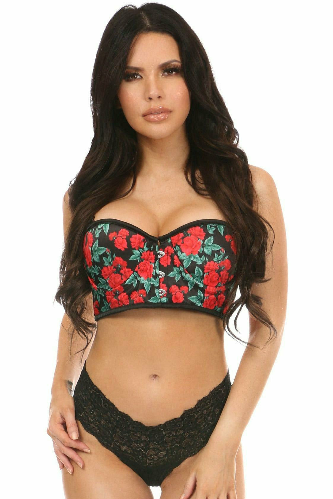 Daisy Corsets Lavish Red Roses Underwire Short Bustier