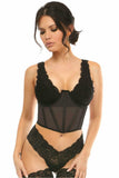 Daisy Corsets Lavish Black Mesh Open Cup Waist Cincher - Daisy Corsets