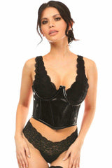 Lavish Black Patent Open Cup Underwire Waist Cincher - Daisy Corsets - Flyclothing LLC