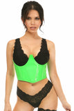 Daisy Corsets Lavish Neon Green Patent Open Cup Underwire Waist Cincher - Daisy Corsets