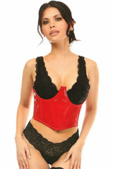Daisy Corsets Lavish Red Patent Open Cup Underwire Waist Cincher - Daisy Corsets - Flyclothing LLC