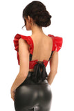 Daisy Corsets Lavish Red Patent Underwire Bustier Top w/Removable Ruffle Sleeves - Daisy Corsets