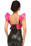 Daisy Corsets Lavish Hot Pink Patent Underwire Bustier Top w/Removable Ruffle Sleeves - Daisy Corsets