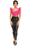Daisy Corsets Lavish Hot Pink Patent Underwire Bustier Top w/Removable Ruffle Sleeves - Daisy Corsets