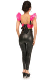 Daisy Corsets Lavish Hot Pink Patent Underwire Bustier Top w/Removable Ruffle Sleeves - Daisy Corsets