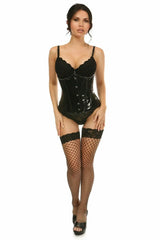 Daisy Corsets Lavish Black Patent Underbust Corset - Daisy Corsets - Flyclothing LLC